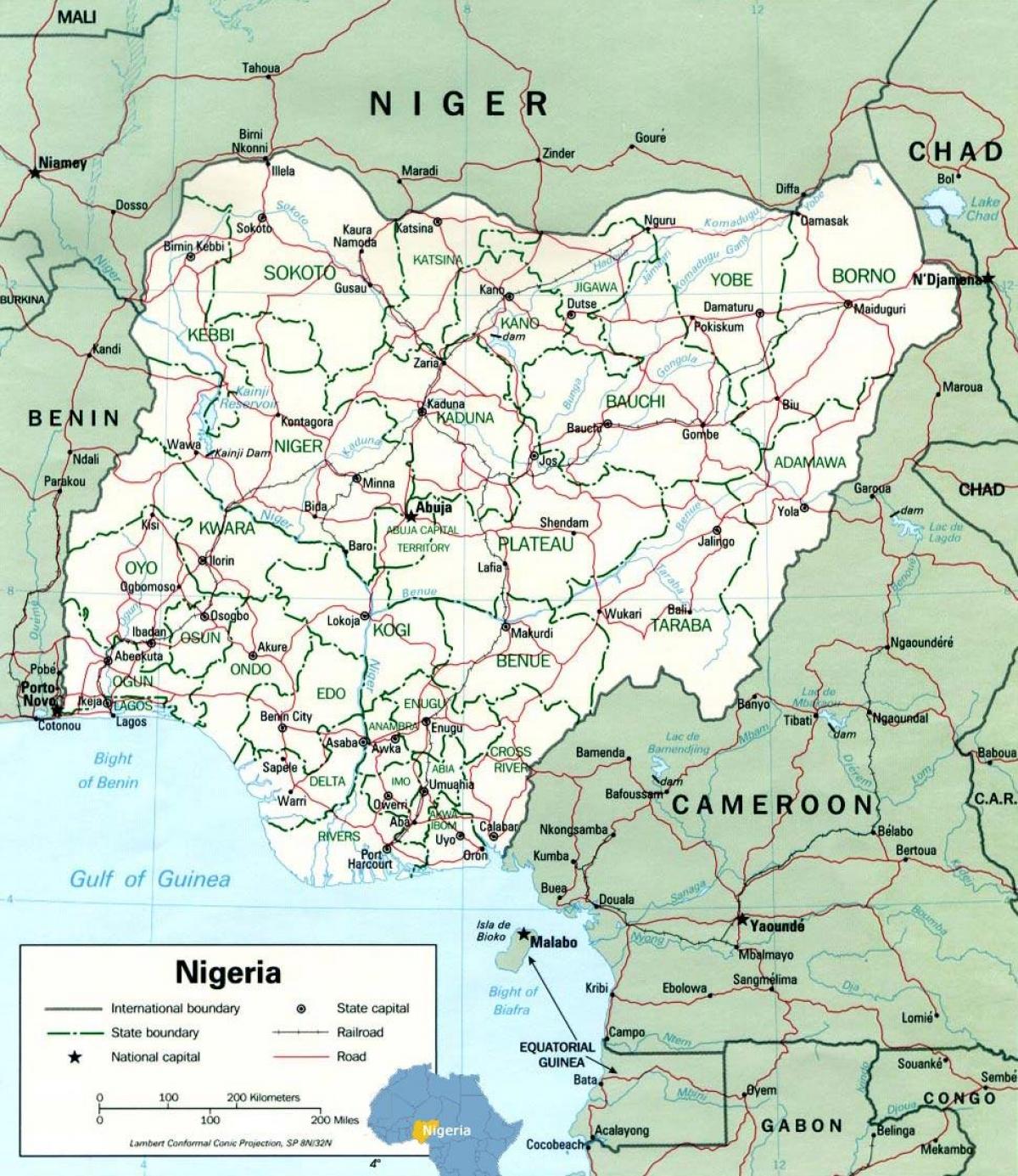lagos нигерија мапата африка