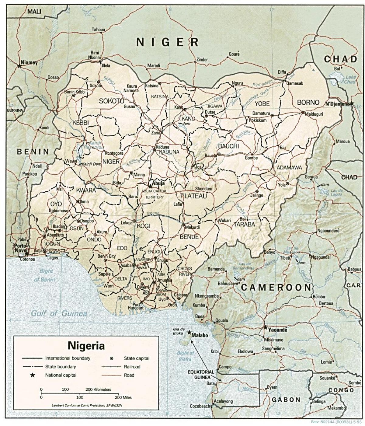 карта на нигерија дијаграм