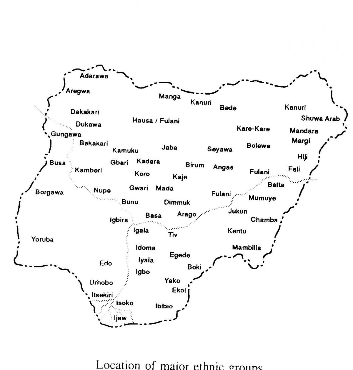 нерешено нигерија мапа