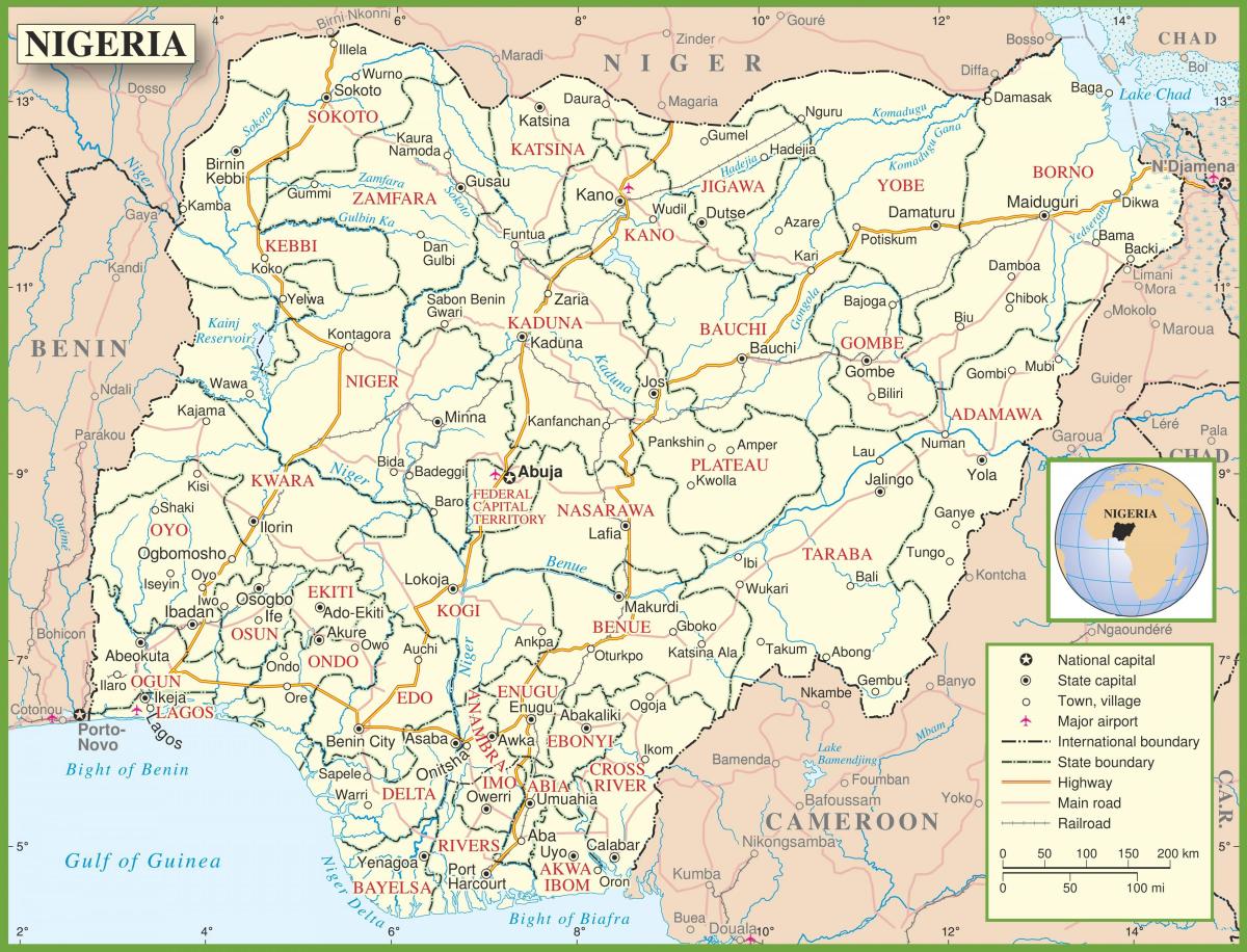 комплетна мапа на нигерија