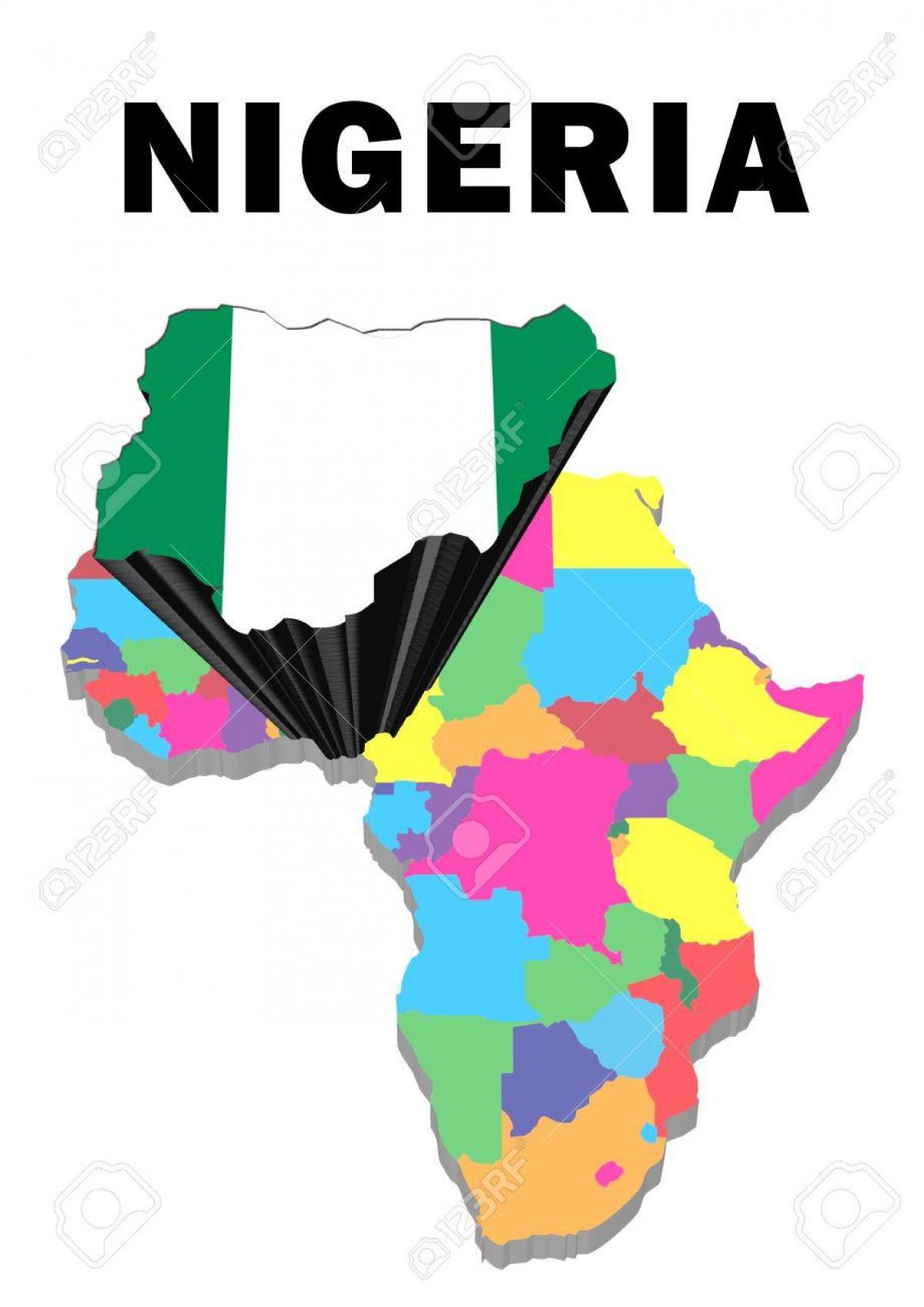 карта на африка со нигерија нагласени