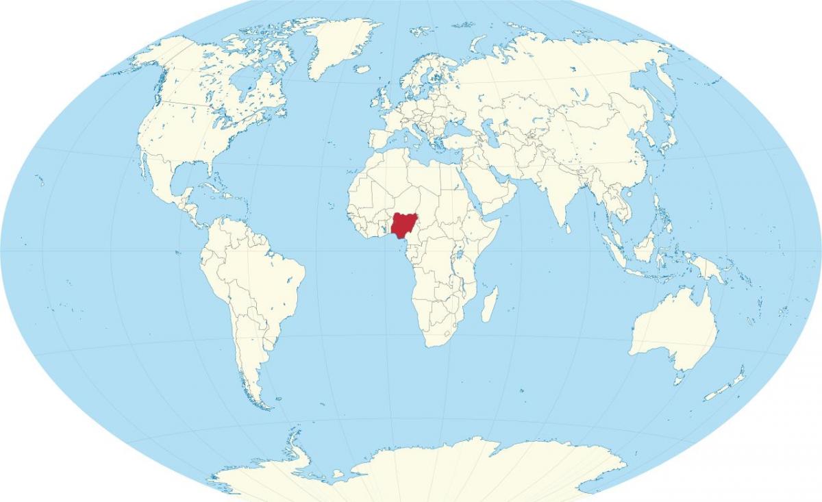 мапата на светот покажува нигерија