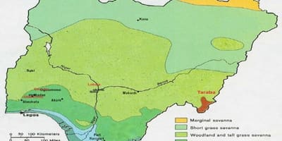 Карта на нигерија покажува вегетација