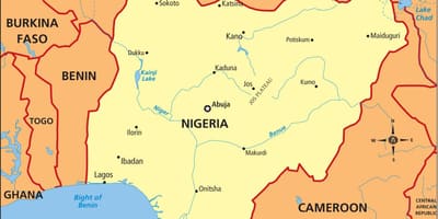 Карта на нигерија покажува реката нигер и benue