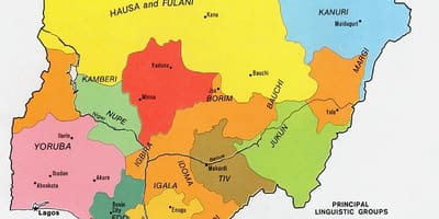 Карта на нигерија покажува етнички групи