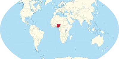 Мапата на светот покажува нигерија