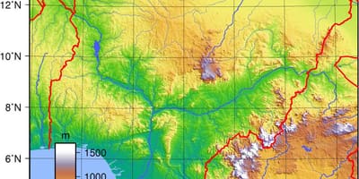 Карта на нигерија топографски