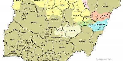 Карта на нигерија со 36 држави