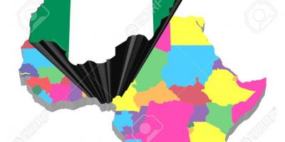 Карта на африка со нигерија нагласени
