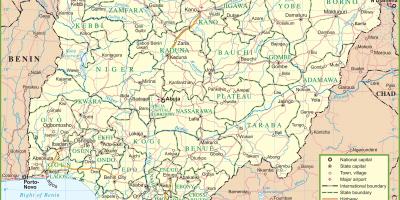 Карта на нигерија покажува главните патишта